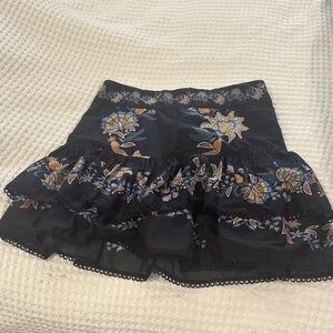Farm Rio Floral Black Skirt